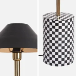 sweeek Lampada da terra per interno in metallo con base a scacchi, Ø31cm
