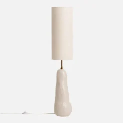 sweeek Lampada da terra per interno in ceramica e tessuto, Ø27cm