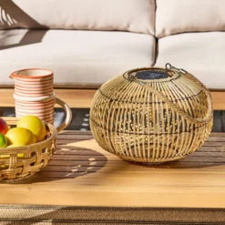 sweeek Lampada solare LED in rattan, 31.5cm