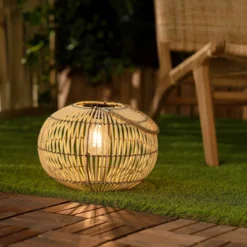 sweeek Lampada solare LED in rattan, 31.5cm