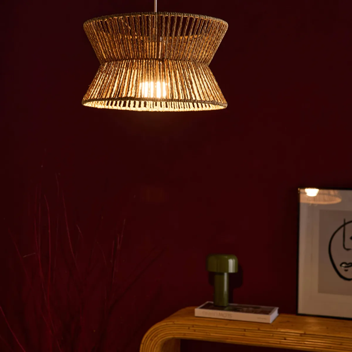 sweeek Lampade sospensione interna in rattan sintetico, 35cm