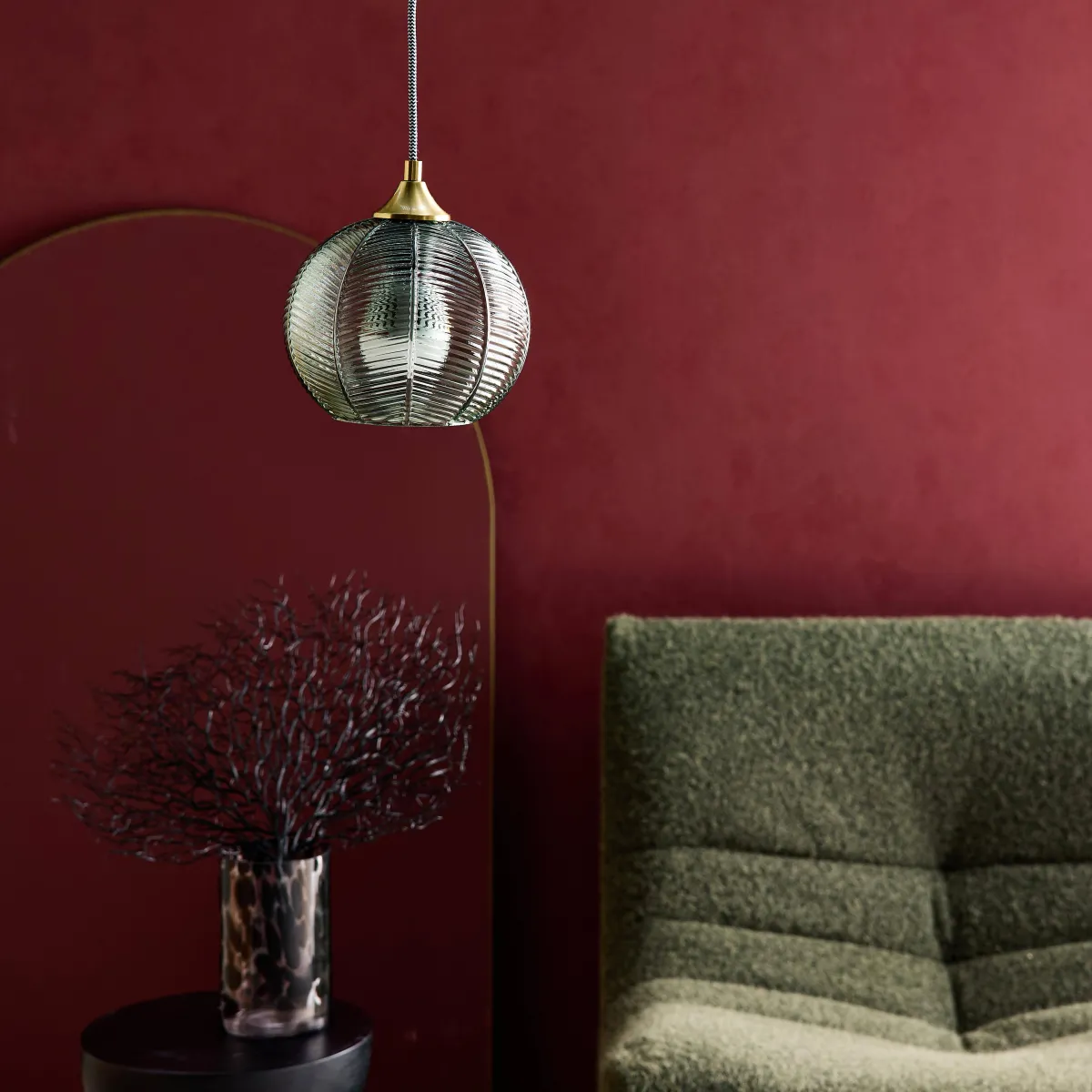 sweeek Lampade sospesa in metallo e vetro, 20cm