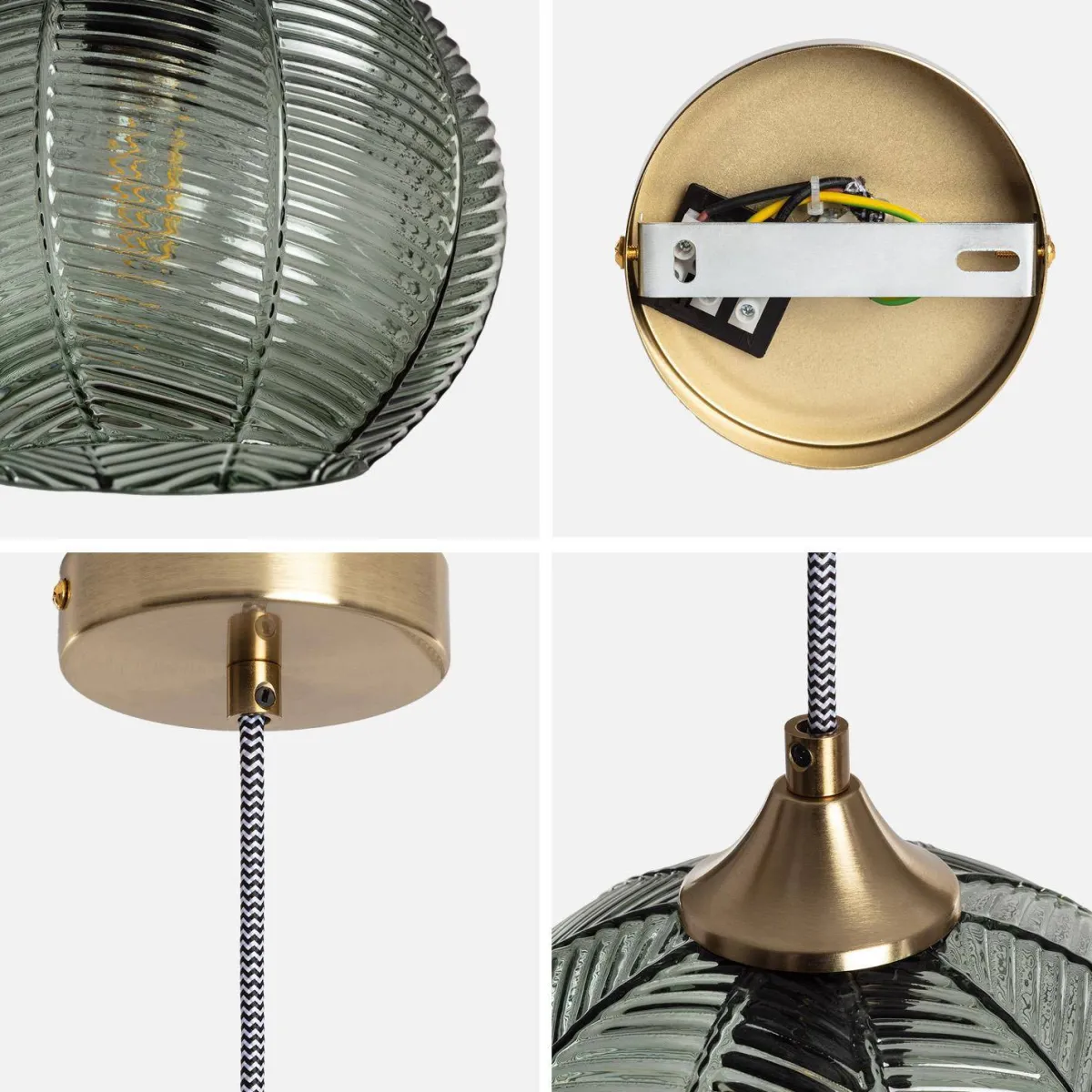 sweeek Lampade sospesa in metallo e vetro, 20cm