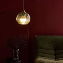 sweeek Lampade sospesa in metallo e vetro, 20cm