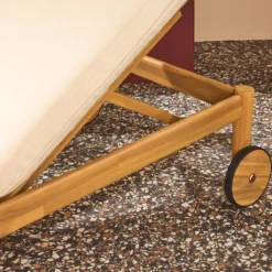 sweeek Lettino prendisole in legno di acacia multiposizione con ruote