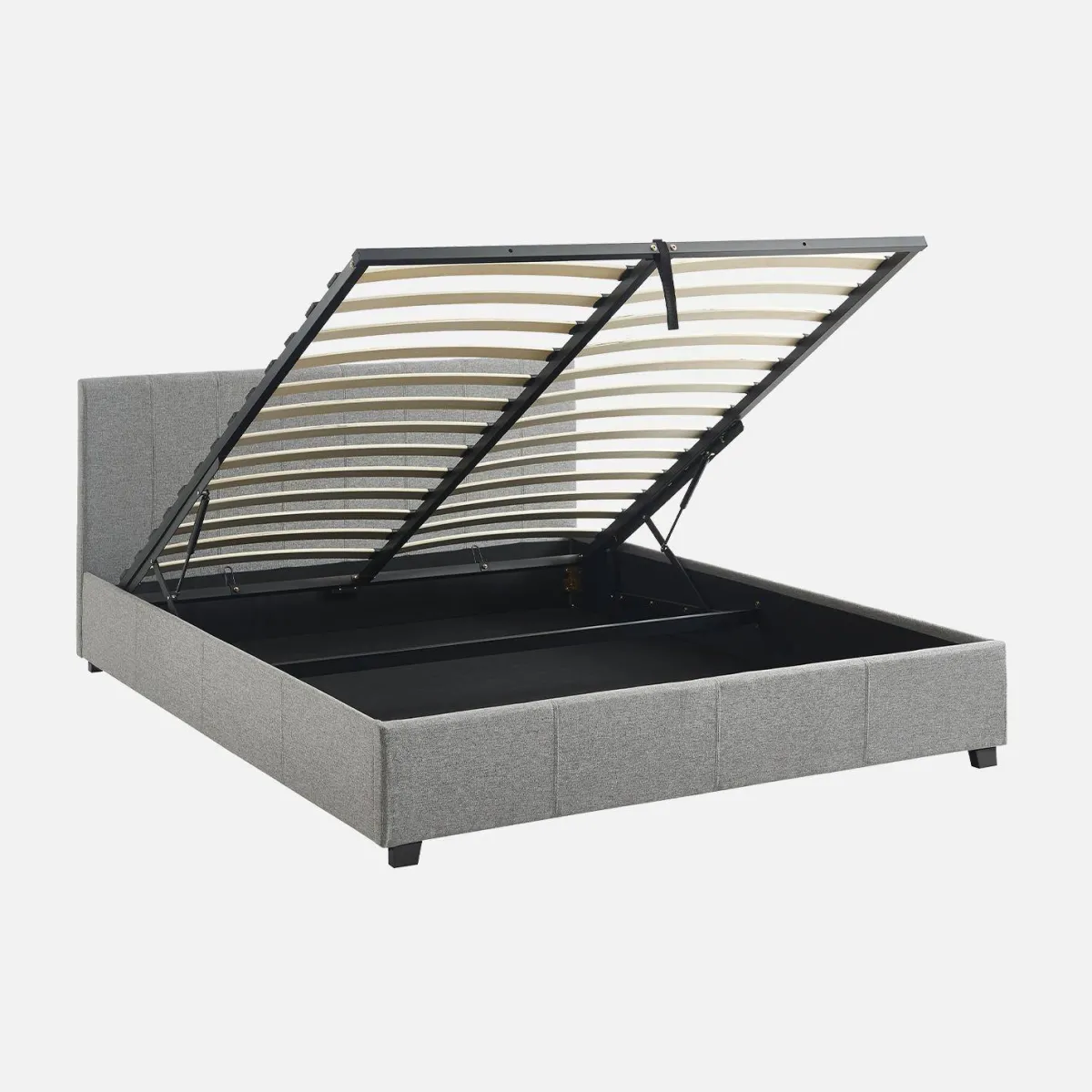 sweeek Letto a cassettone con rete a doghe e testiera, 160x200cm