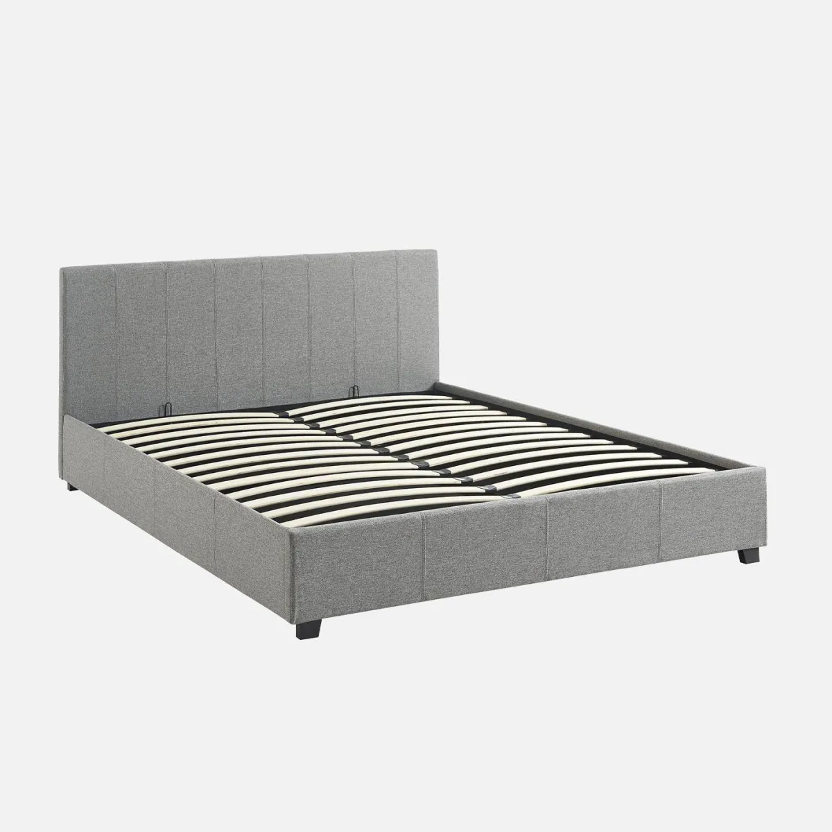 sweeek Letto a cassettone con rete a doghe e testiera, 160x200cm