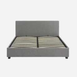sweeek Letto a cassettone con rete a doghe e testiera, 160x200cm