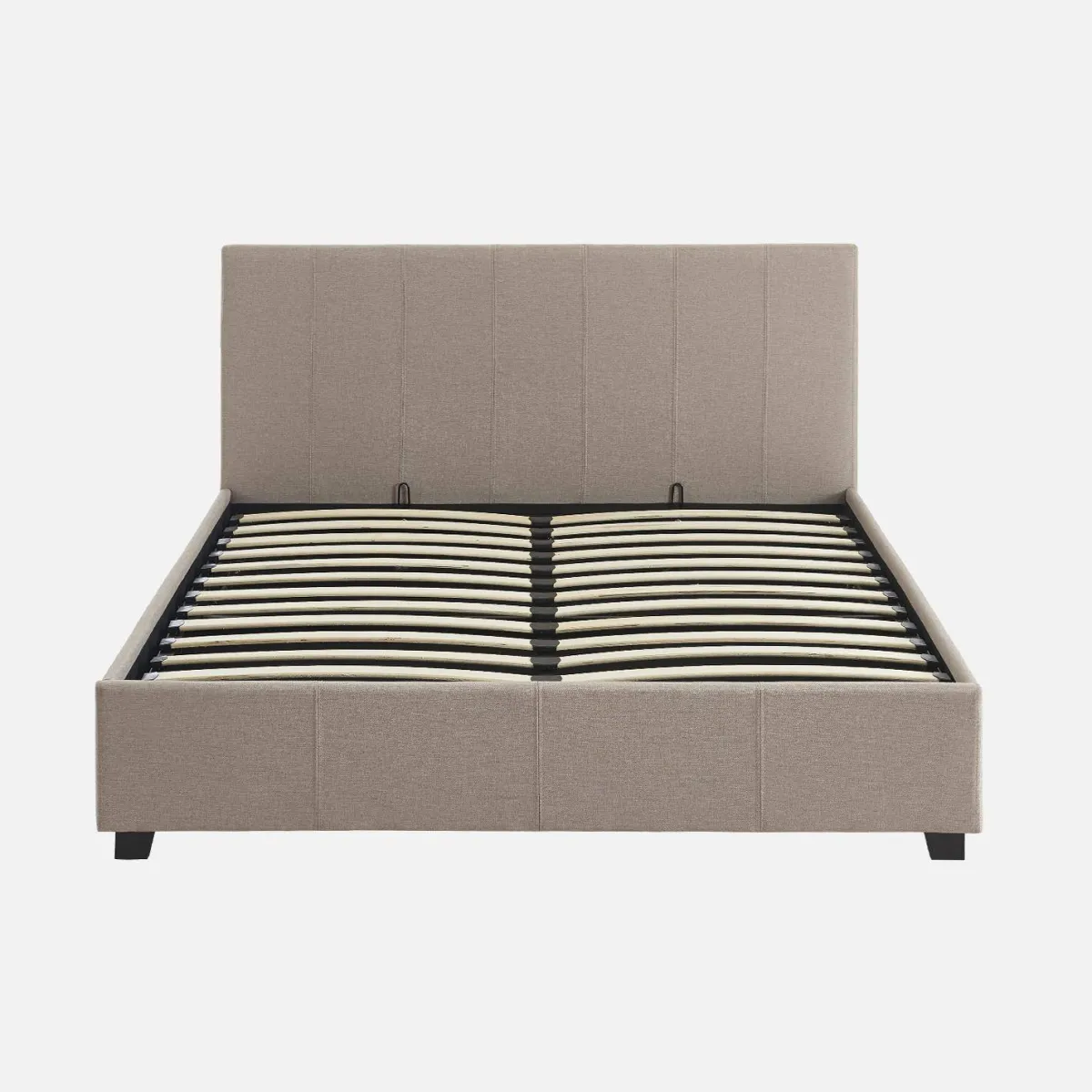 sweeek Letto a cassettone con rete a doghe e testiera, 140x190cm