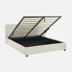 sweeek Letto a cassettone con rete a doghe 160x200cm, velluto a coste grosse