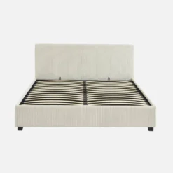 sweeek Letto a cassettone con rete a doghe 160x200cm, velluto a coste grosse