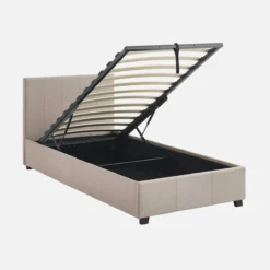 sweeek Letto a cassettone con rete a doghe 90x190cm, velluto a coste fini