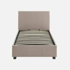 sweeek Letto a cassettone con rete a doghe 90x190cm, velluto a coste fini