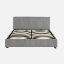 Letto a cassettone con rete a doghe 160x200cm, velluto a coste grosse