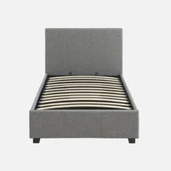 Letto a cassettone con rete a doghe 90x190cm, velluto a coste fini