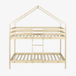 sweeek Letto a castello per bambini a forma di capanna 190cm in pino naturale