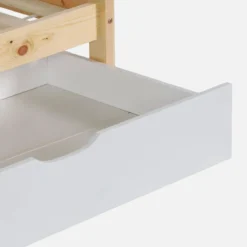 sweeek Letto a castello per bambini a forma di casa 190cm in pino naturale con cassetti