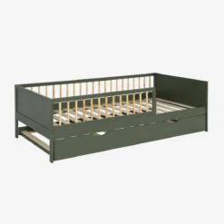 sweeek Letto a nido per bambini estraibile in pino naturale con rete a doghe e letto estraibile, 190cm