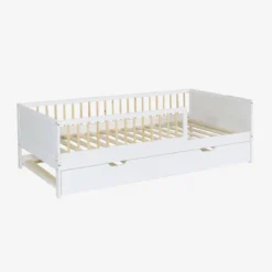 Letto a nido per bambini estraibile in pino naturale con rete a doghe e letto estraibile, 190cm