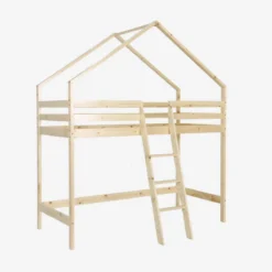 sweeek Letto a soppalco per bambini cabina 190cm in pino naturale