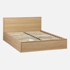 sweeek Letto con rete a doghe e testiera 140x190cm + 4 cassetti