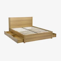 sweeek Letto con rete a doghe e testiera 160x200cm + 4 cassetti