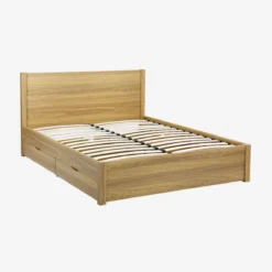 sweeek Letto con rete a doghe e testiera 160x200cm + 4 cassetti