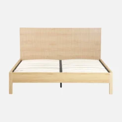 sweeek Letto con rete a doghe e testiera 160x200cm decorazione legno