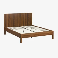 sweeek Letto con rete a doghe e testiera 140x190cm decorazione legno