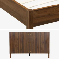 sweeek Letto con rete a doghe e testiera 140x190cm decorazione legno