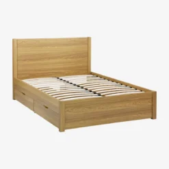 sweeek Letto con rete a doghe e testiera 140x190cm + 4 cassetti