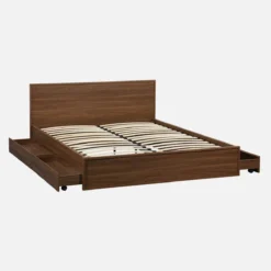 sweeek Letto con rete a doghe e testiera 160x200cm + 4 cassetti