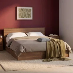 sweeek Letto con rete a doghe e testiera 160x200cm + 4 cassetti