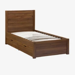 sweeek Letto con rete a doghe e testiera 90x190cm + 4 cassetti