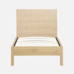 sweeek Letto con rete a doghe e testiera 90x190cm decorazione legno