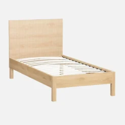 sweeek Letto con rete a doghe e testiera 90x190cm decorazione legno