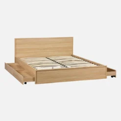 Letto con rete a doghe e testiera 160x200cm + 4 cassetti