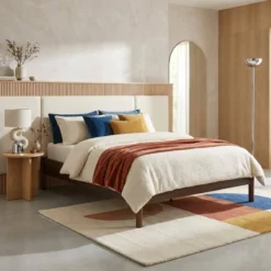 sweeek Letto con rete a doghe 140x190cm decorazione legno