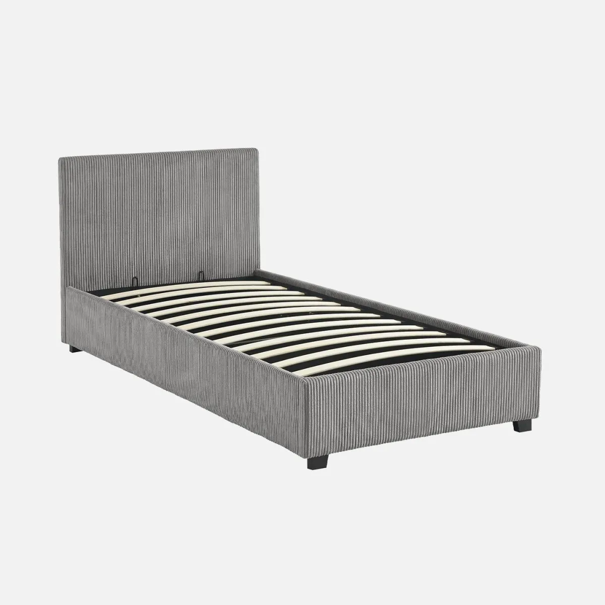 sweeek Letto con rete e testata pieghevoli 90x190cm, velluto a coste fini