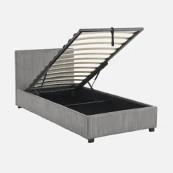 sweeek Letto con rete e testata pieghevoli 90x190cm, velluto a coste fini