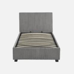 sweeek Letto con rete e testata pieghevoli 90x190cm, velluto a coste fini