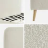 sweeek Letto con rete e testiera imbottita bouclé, 160x200cm