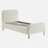 sweeek Letto con rete e testiera imbottita bouclé, 90x190cm