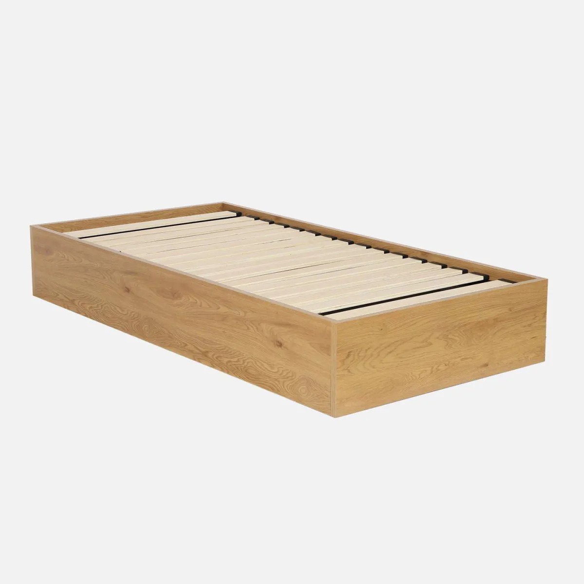 sweeek Letto contenitore con rete a doghe 90x190cm decorazione legno