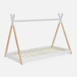 sweeek Letto tenda per bambini 190cm pino naturale, base inclusa