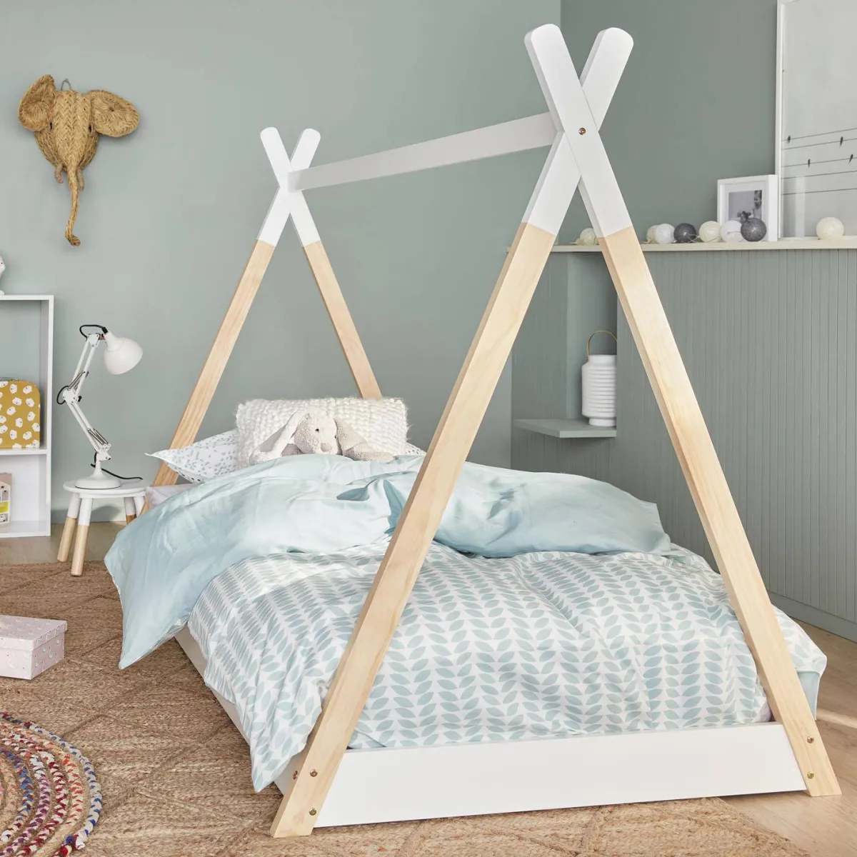 sweeek Letto tenda per bambini 190cm pino naturale, base inclusa