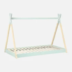 Letto tenda per bambini 190cm pino naturale, base inclusa