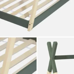 Letto tenda per bambini 190cm pino naturale, base inclusa