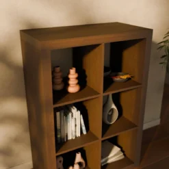 Libreria a 2 livelli con 6 scomparti