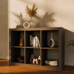Libreria a 2 livelli con 6 scomparti